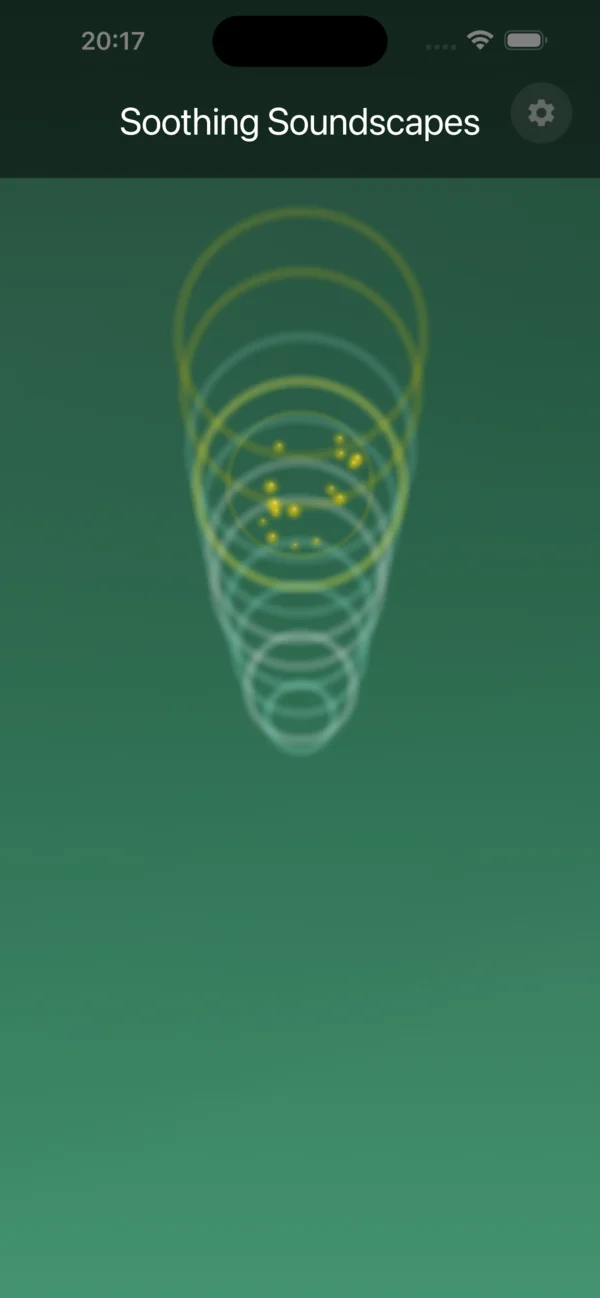 Soothing soundscapes: the Forest theme, in greens and yellows.